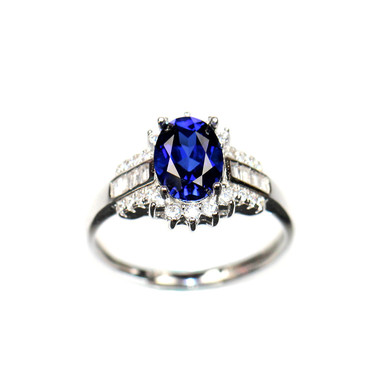 TANZANITE STERLING SILVER RING - VINTAGE